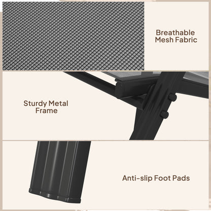 Set of 4 Garden Dining Chair Set Outdoor w/ High Back Armrest Black