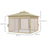 3 x 3(m) Pop Up Gazebo Party Tent with Solar-Powered LED Lights, Adjustable Event Shelter with Curtain, Netting, Khaki