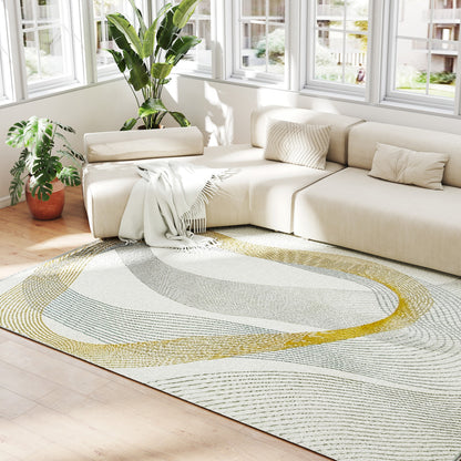 Machine Washable Rug, Allergy-Friendly Floor Carpet, Cream White