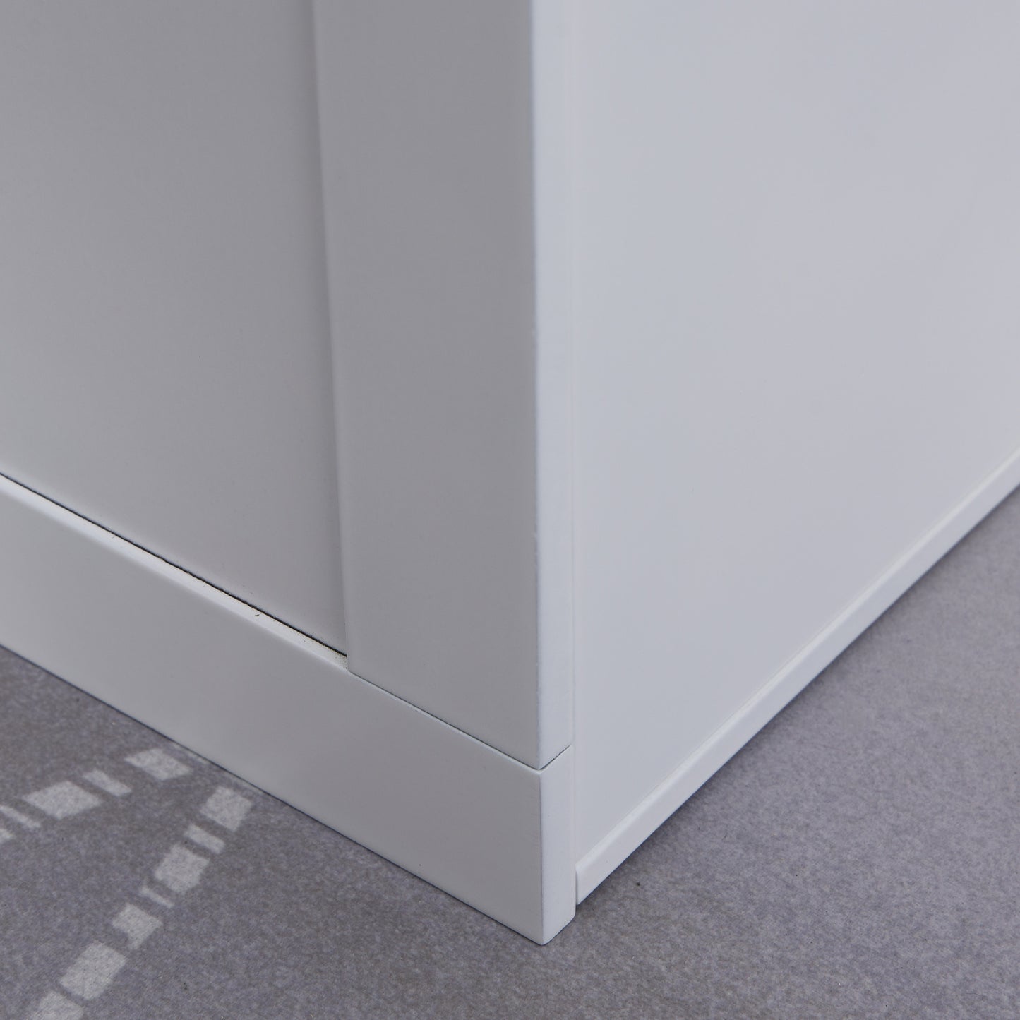 Raised Dog Bowls Pet Feeding Storage Station with 2 Stainless Steel Bowls Base for Large Dogs and Other Large Pets, White