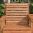 Wooden Garden Love Seat w/ Coffee Table Umbrella Hole, Tan Brown