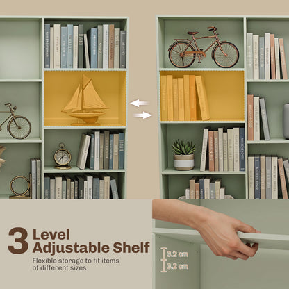 Bookcase Freestanding Open Storage Shelf with 17 Compartments