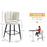 Bar Stools Set of 2, Breakfast Barstools with Backs, Cream