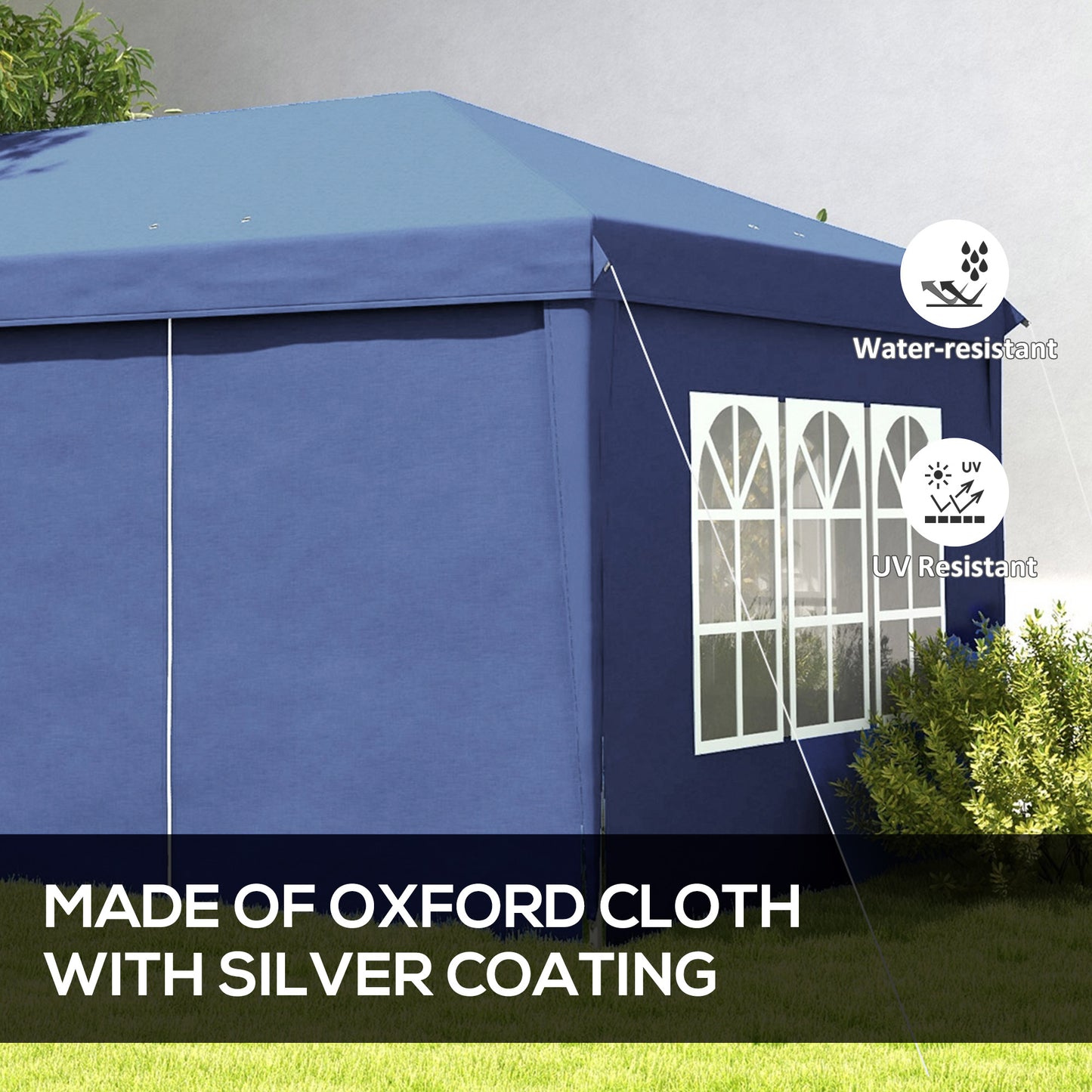 3x6m Pop Up Gazebo Party Tent Canopy Marquee with Storage Bag Blue