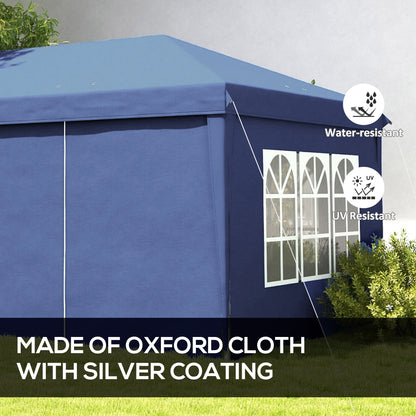 3x6m Pop Up Gazebo Party Tent Canopy Marquee with Storage Bag Blue