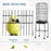 Bird Cage Budgie Cages for Finch Canary Parakeet with Stand Wheels Slide-out Tray Accessories Storage Shelf, Black 36 x 46.5 x 157 cm