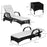 3 Pieces Patio Lounge Chair Set Garden Wicker Wheeling Recliner Outdoor Daybed, PE Rattan Lounge Chairs w/ Cushions & Side Coffee Table Black