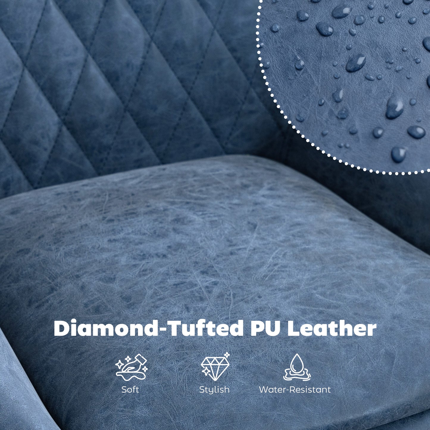 Set of 2 Artificial Plant Topiary Balls, Faux Plants, Blue