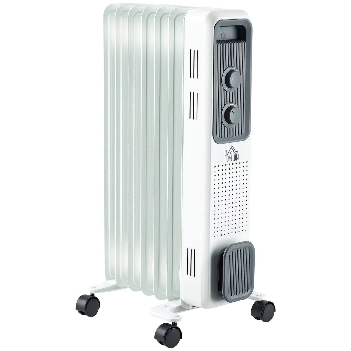 Oil Filled Radiator Portable Heater W/ 7 Fin, 3 Heat Settings, White
