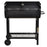 Charcoal Barbecue Grill Garden BBQ Trolley w/ Dual Grill, Adjustable Grill Nets, Heat-resistant Steel, Wheels, Black