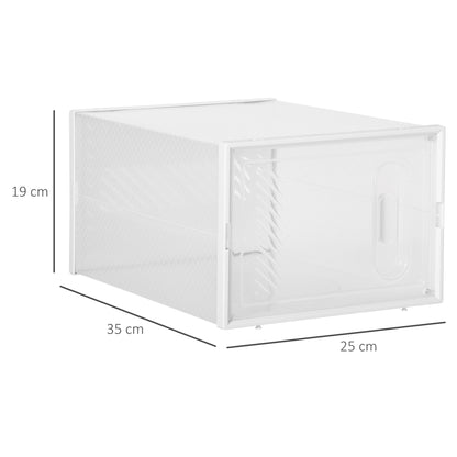 18PCS Stackable Clear Plastic Shoe Storage Box for UK/EU Size 8.5/43