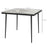 Square Garden Table, Outdoor Dining Table for 4 with Marble Effect Tempered Glass Top and Steel Frame for Patio, Grey