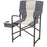 Aluminium Directors Chair, Folding Camping Chair for Adults with Side Table, Cup Holder, Cooler Bag and Pocket, Grey