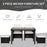 4-Seater Rattan Garden Furniture Space-saving Wicker Weave Sofa Set Conservatory Dining Table Table Chair Footrest Cushioned Black