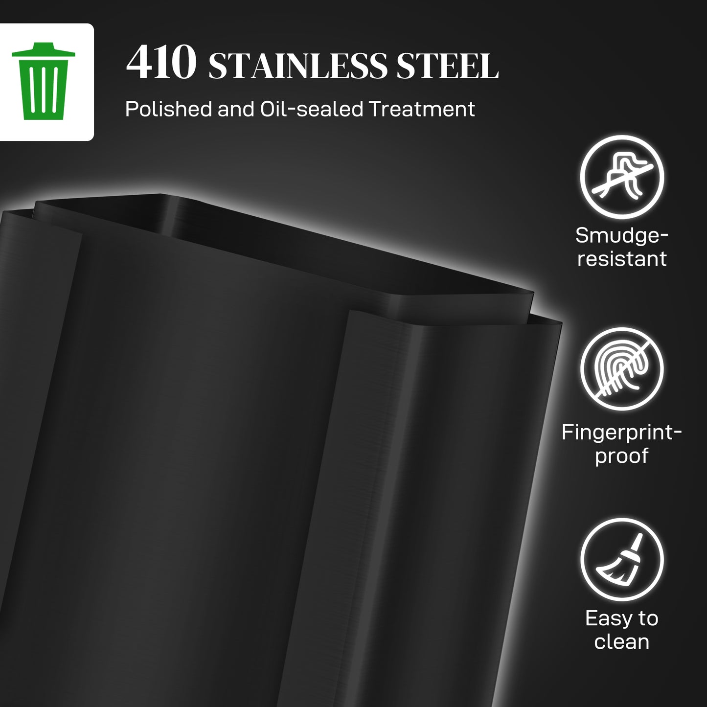2 x 25L Double Kitchen Bin, Pedal Bin with Soft-Close Lid, Black