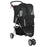 Pet Travel Stroller Cat Dog Pushchair Trolley Puppy Jogger Carrier Three Wheels for Small Miniature Dogs(Black)