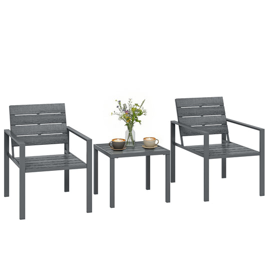 3 Pieces Garden Bistro Set for 2, Outdoor Bistro Table and Chairs