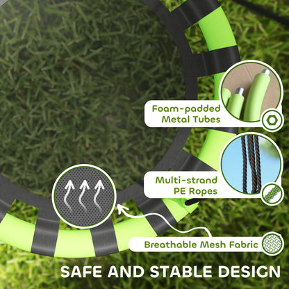 Kid Nest Swing Seat, 60cm Diameter Round Saucer Swing Set, Black