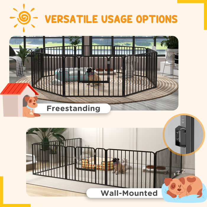 8 Panels Heavy Duty Dog Pen, 60cm Height Pet Playpen for Indoor Outdoor, Small Dogs