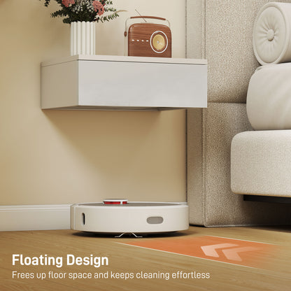 Wall Mounted Bedside Table with High Gloss Finish and Storage Drawer