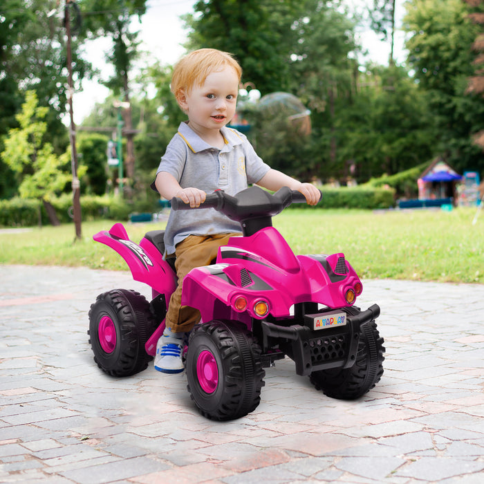 6V Kids Electric Quad Bike with Music, Forward Function, Pink