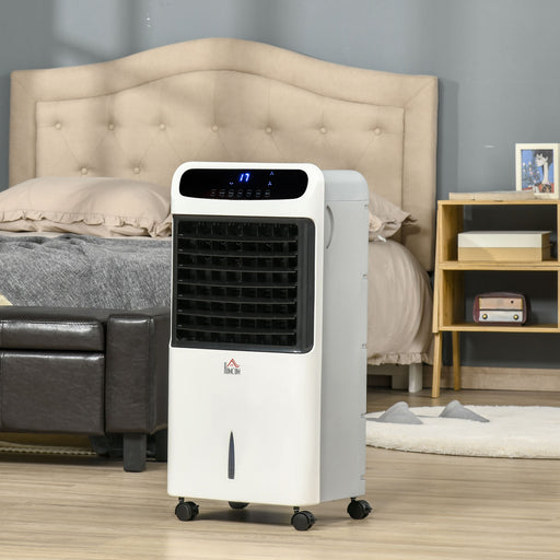 32" Mobile Air Cooler, Evaporative Anion Ice Cooling Fan Water Conditioner Humidifier Unit w/3 Modes, Remote Controller, Timer for Home Bedroom