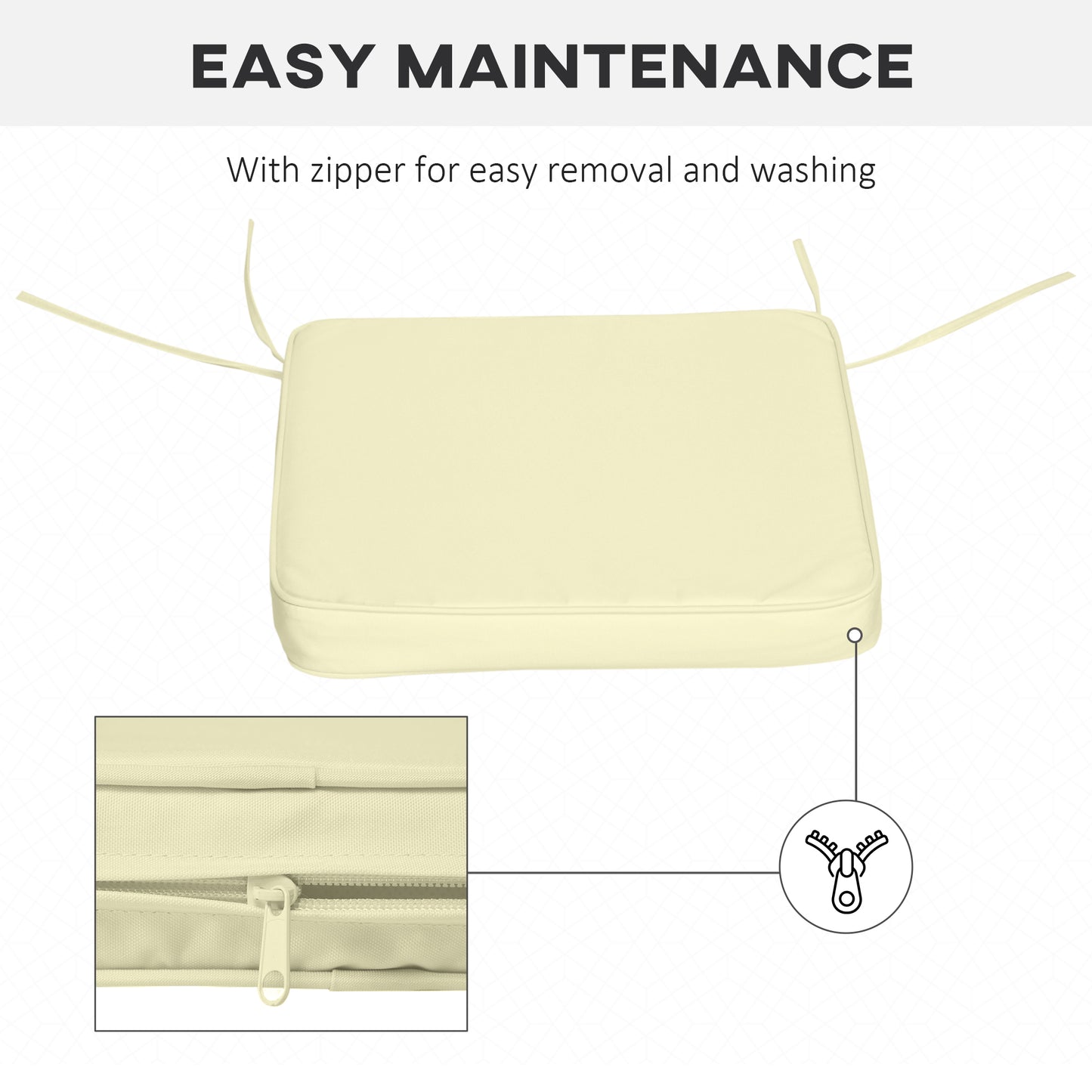 Set of 6 Chair Cushion Seat Pads Dining Chair w/ Straps Indoor Outdoor