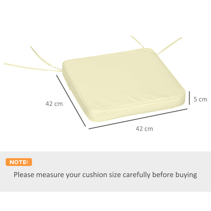 Set of 6 Chair Cushion Seat Pads Dining Chair w/ Straps Indoor Outdoor