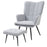 Armchair with Footstool, Living Room Chair, Linen Accent Chair for Bedroom, Home Study, Grey