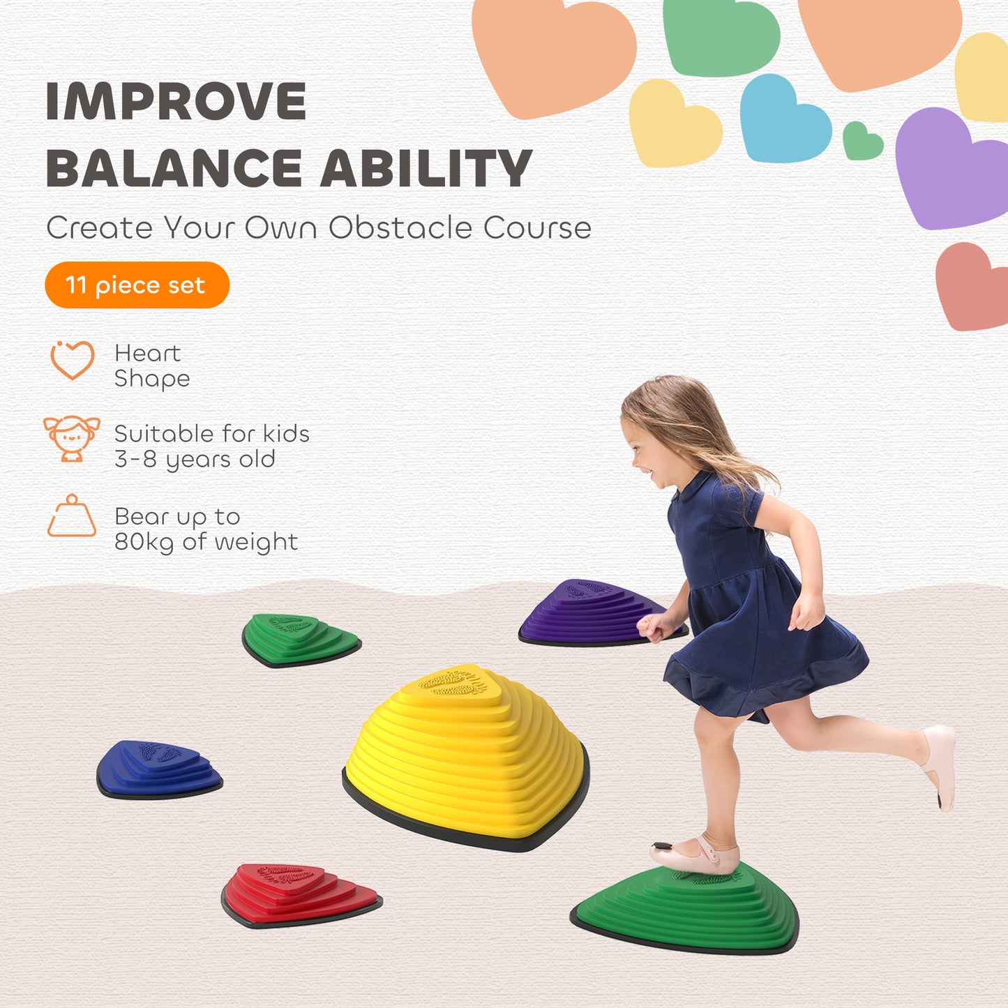 6 Pieces Stepping Stones for Balance and Motor Skills