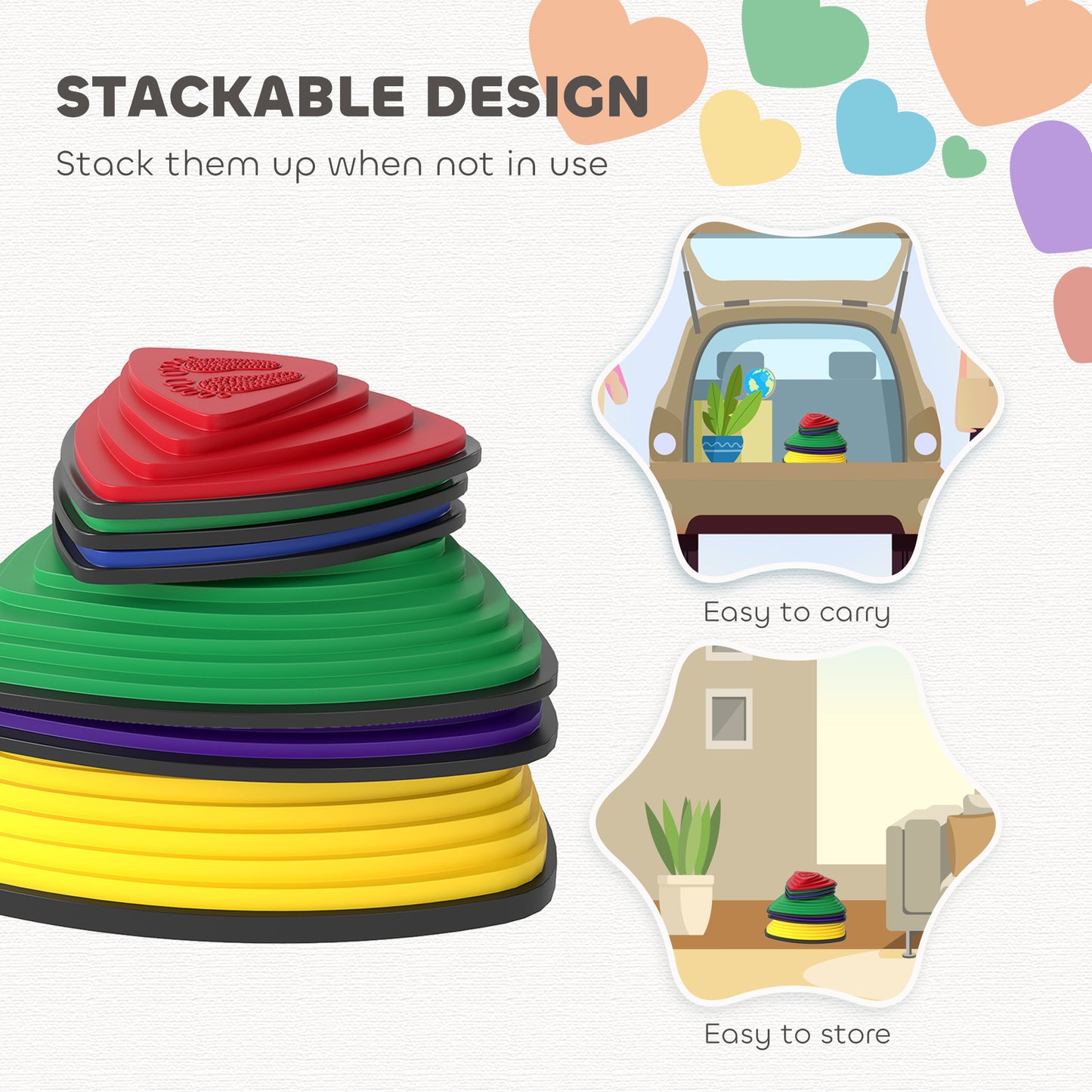 6 Pieces Stepping Stones for Balance and Motor Skills