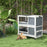 Double Deckers Guinea Pig Cage Rabbit Hutch Indoor with Feeding Trough, Trays, Ramps, Openable Top - Grey