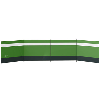 Camping Windbreaks with Clear Windows, 725 x 140cm, Army Green