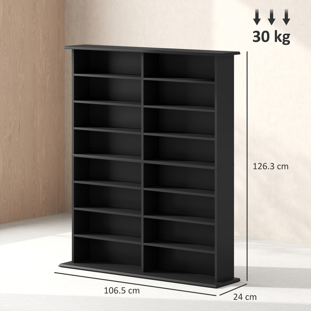 CD Storage Unit DVD Tower Blu-ray Storage Shelf for Office, Black