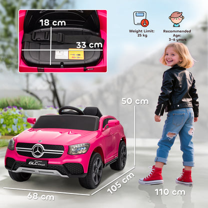Mercedes-Benz GLC Licensed Kids Ride on Car with Remote, Pink
