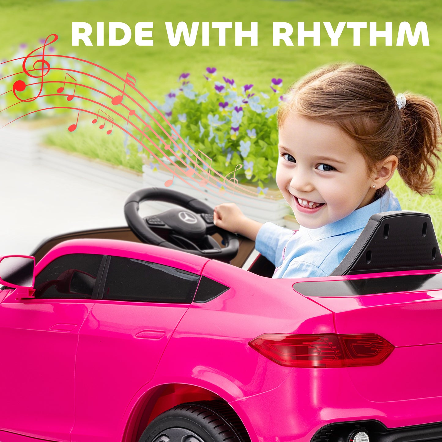 Mercedes-Benz GLC Licensed Kids Ride on Car with Remote, Pink