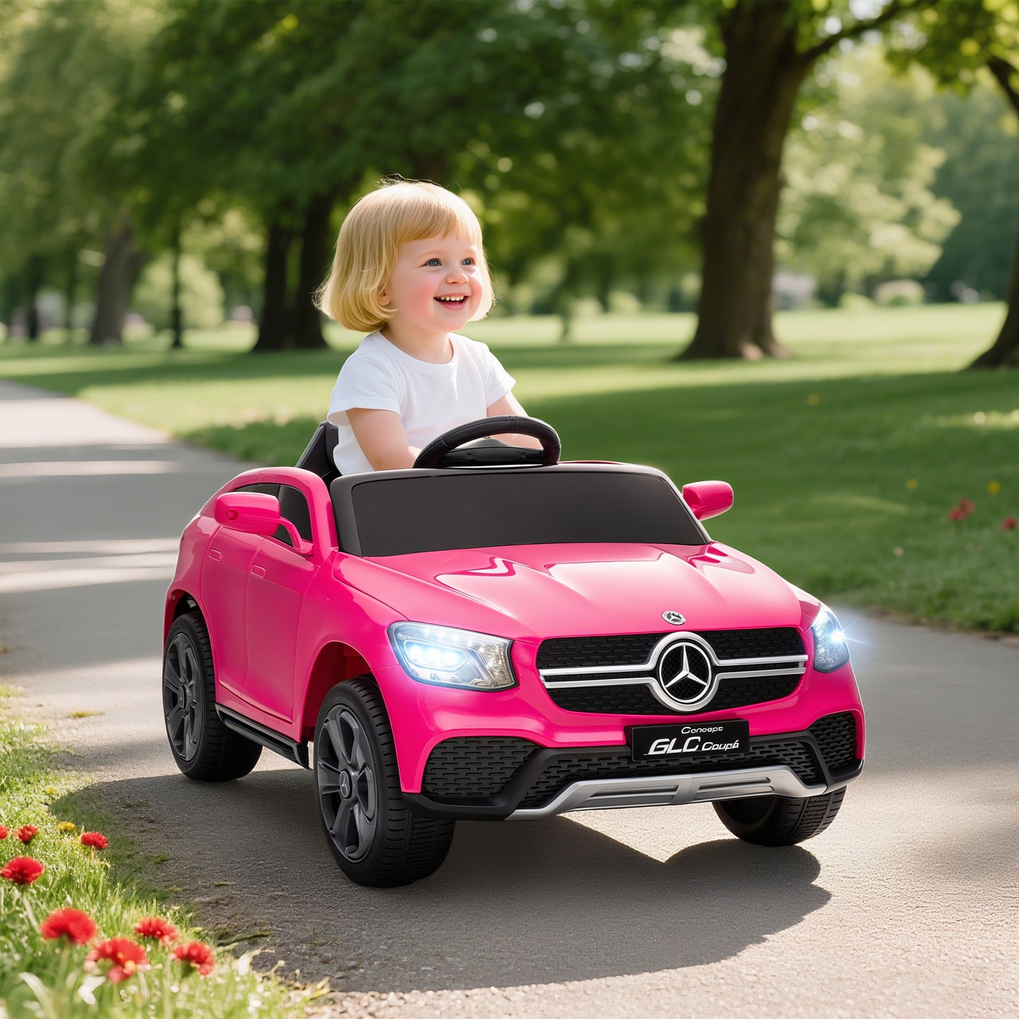 Mercedes-Benz GLC Licensed Kids Ride on Car with Remote, Pink