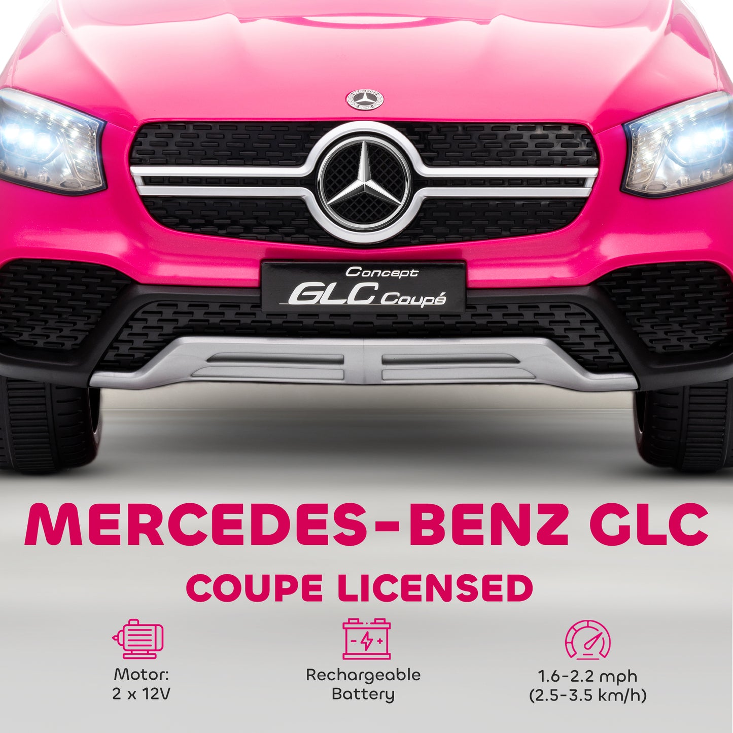 Mercedes-Benz GLC Licensed Kids Ride on Car with Remote, Pink