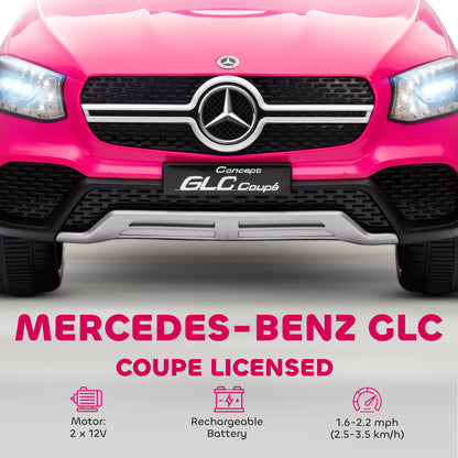 Mercedes-Benz GLC Licensed Kids Ride on Car with Remote, Pink