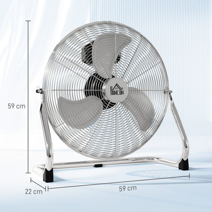 Electric Portable Table Fan with Powerful Airflow, Silver Tone