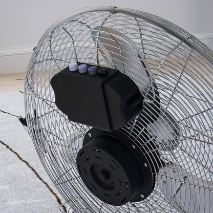Electric Portable Table Fan with Powerful Airflow, Silver Tone