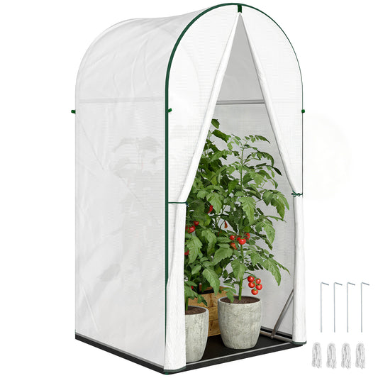 Mini Greenhouse, Small Greenhouse with PE Base, White
