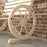 2 Seater Garden Bench w/ Wooden Cart Wagon Wheel Natural