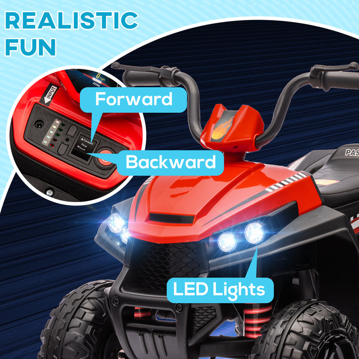 12V Kids Electric Quad Bike with 4 Wheels Spring Suspension, Red