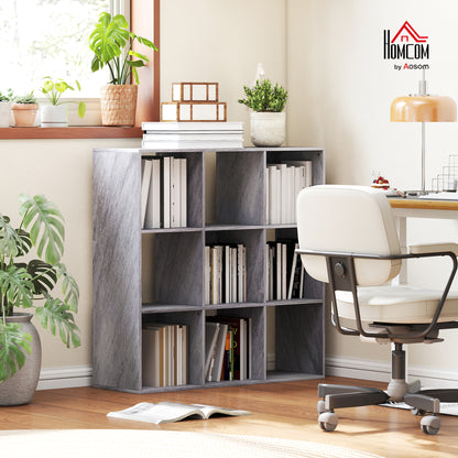9 Cube Storage Unit Cabinet Bookcase Display Shelves, Marble Grey