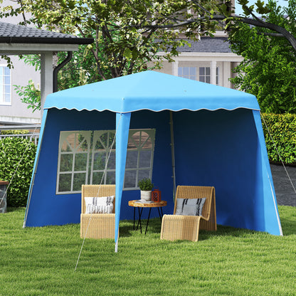 2.4 x 2.4m UV50+ Pop Up Gazebo Canopy Tent with Carry Bag, Blue