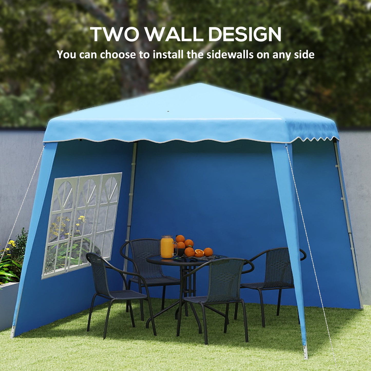 2.4 x 2.4m UV50+ Pop Up Gazebo Canopy Tent with Carry Bag, Blue