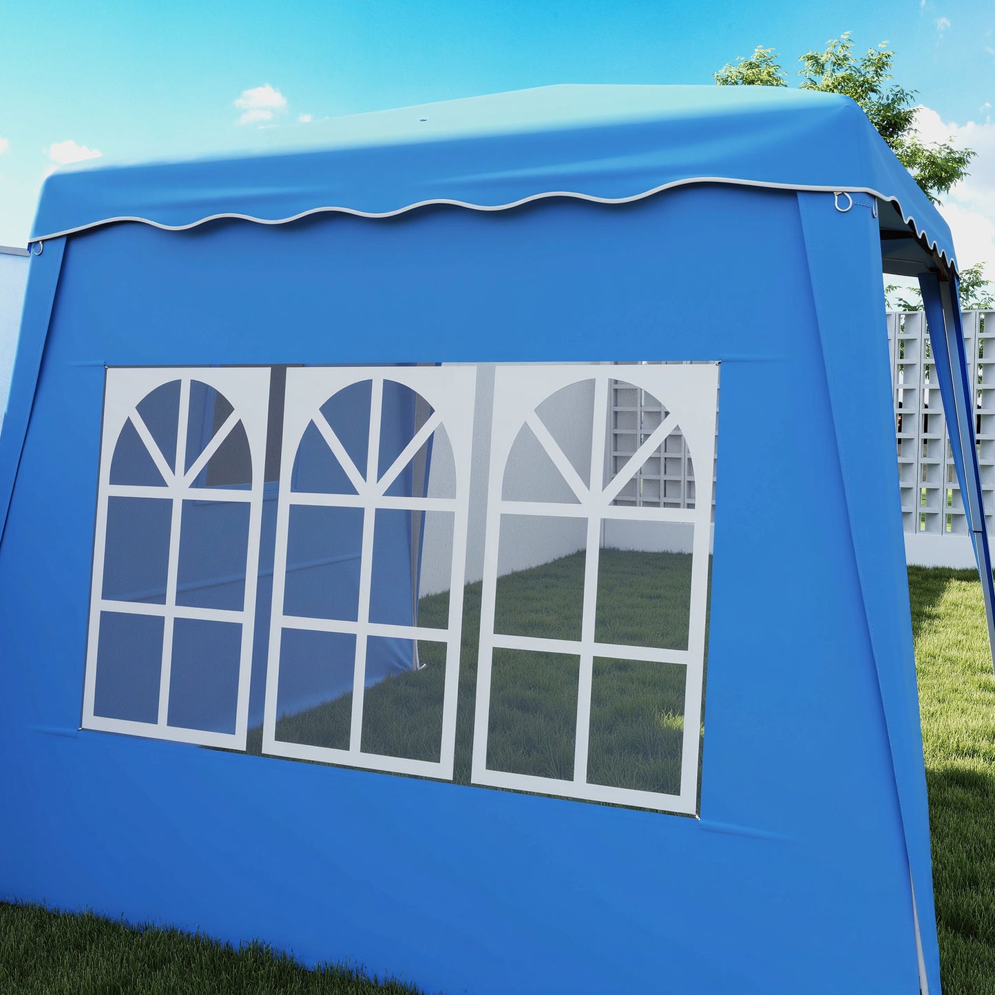 2.4 x 2.4m UV50+ Pop Up Gazebo Canopy Tent with Carry Bag, Blue