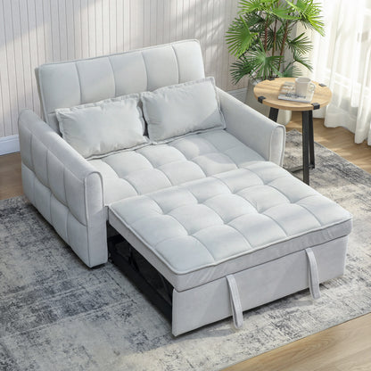 2 Seater Sofa Bed, 3-in-1 Sleeper Sofa with Adjustable Backrest