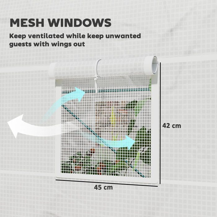 Polytunnel Greenhouse Outdoor Grow House Roll Up Door Windows 2x2.5m